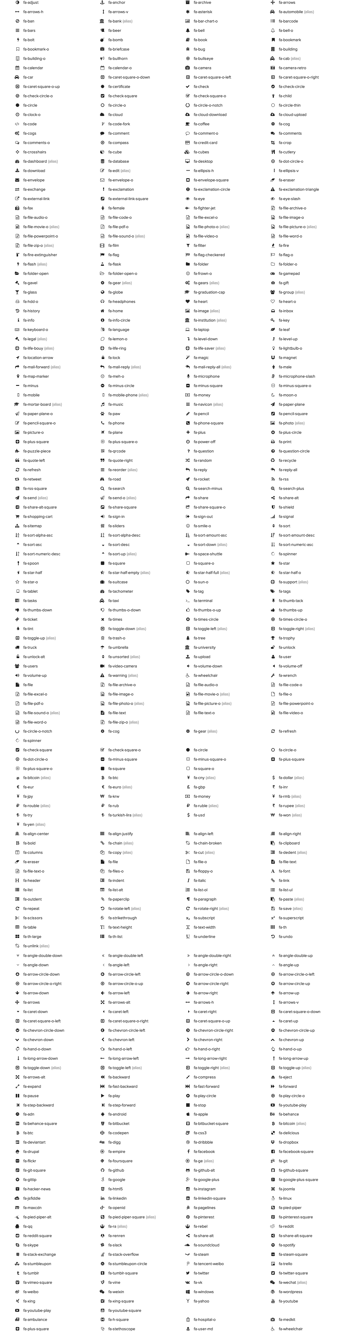 fontawesome icons